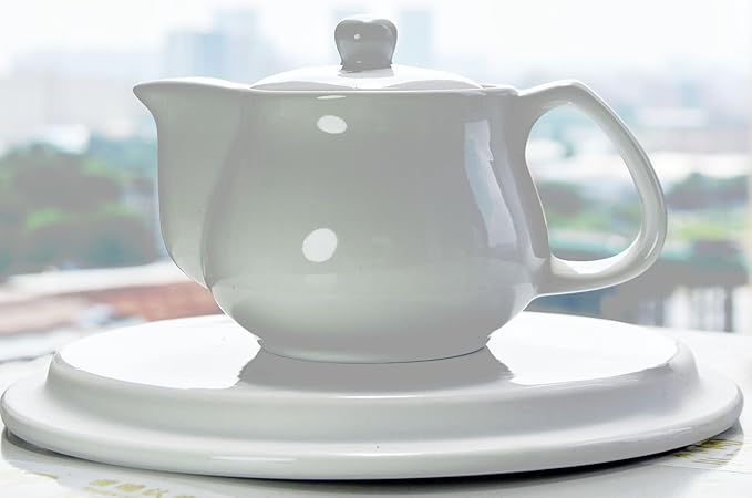 Porcelain Teapot, 9oz Small Tea Pot with Stainless Steel Filter Classical Chinese Tea Pots (White) - Bloomnest