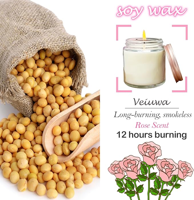 36 Pcs 4 Oz Mini White Soy Candles,Rose Scented Candles Set,Bulk Aromatherapy Candle,Great Stress Relieving Scented Candle for Girls as a Gift for Birthdays, Weddings and More! - Bloomnest