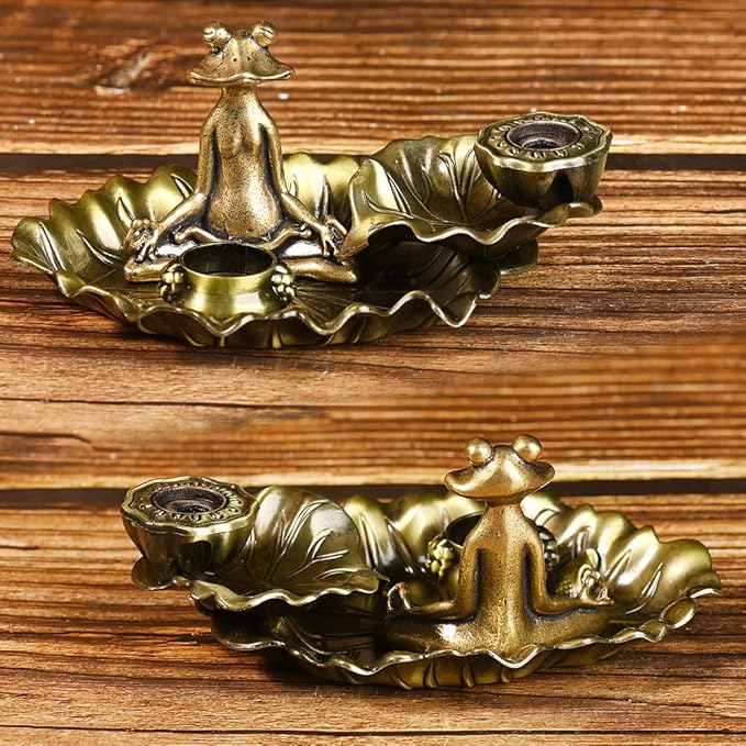 Frog Incense Holder: Incense Burner Holder Waterfall | Backflow Incense Burner, Insence-Stick Holder with 7 Incense Holes, Incense Cone Holder