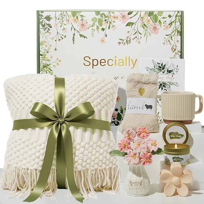 Valentines Day Gifts for Her Wife Mom Friend Sister Girlfriend, Self Care Birthday Gifts for Women Get Well Soon Care Package, Sympathy Gift Set After Surgery Thinking of You Inspirational Basket - Bloomnest