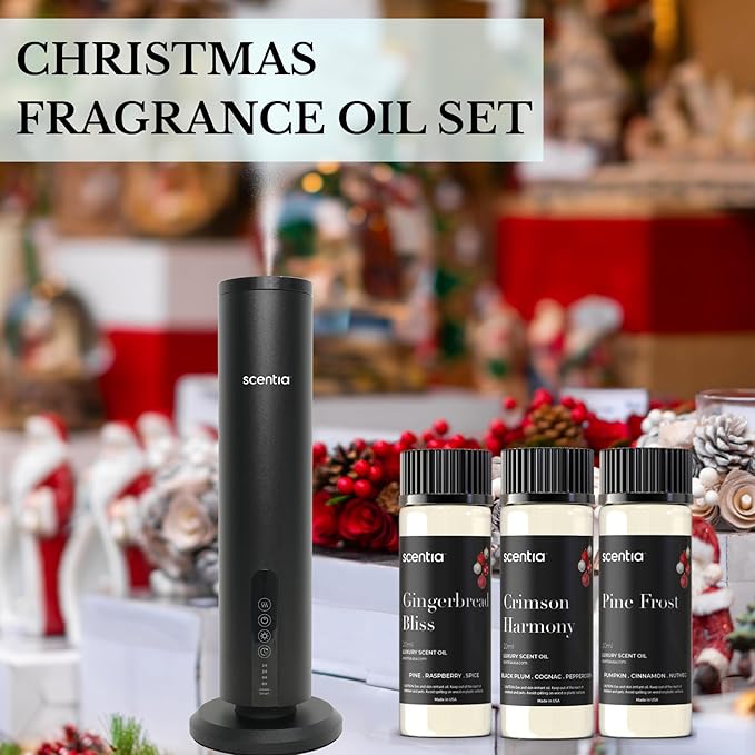 Christmas Fragrance Oil Set – Winter Essential Oils for Diffusers & Candle Making – Pine Frost, Gingerbread Bliss & Crimson Harmony – Holiday Gift Set – Made in USA – 3×20ml (2.03 fl oz) - Bloomnest