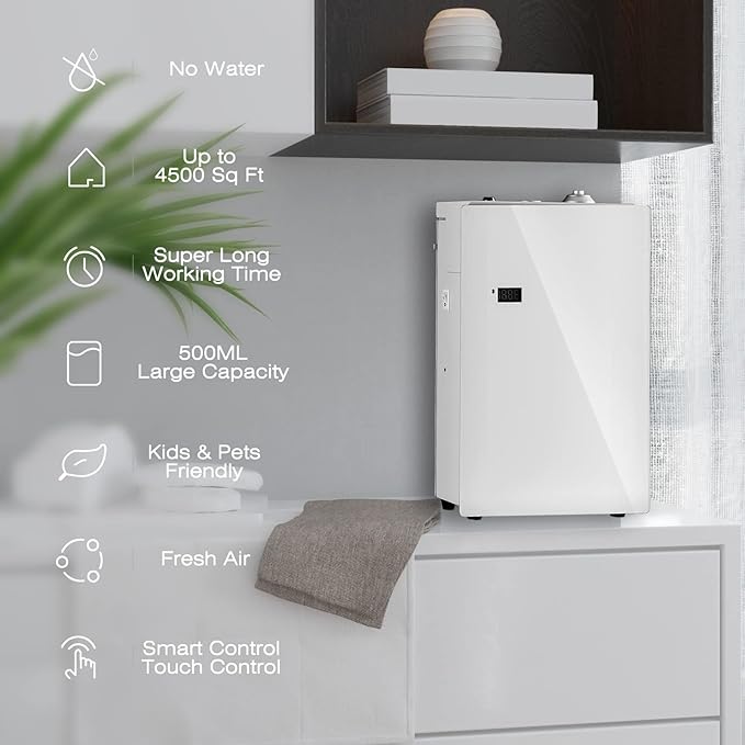JCLOUD Smart Scent Air Machine Pro for Home, HVAC Scent Diffuser for Essential Oils 500ML with Cold Air Technology, Waterless Aromatherapy Diffuser Cover Up to 4500 Sq.Ft, White - Bloomnest