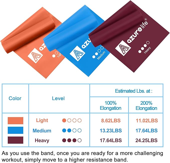 Resistance Bands,Professional Long Non-Latex Elastic Stretch Bands,Exercise Bands for Physical Therapy, Yoga, Pilates, Rehab, at-Home or The Gym Workouts, Strength Training - Bloomnest