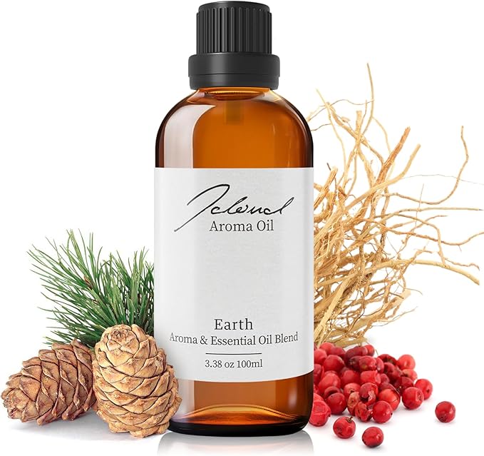 JCLOUD Earth Essential Oil for Diffuser - Hotel Diffuser Oil & Home Luxury Scents - Pure Aromatherapy Diffuser Oil with Patchouli, Vetiver & Pink Pepper, Natural & Pet Safe - 100mL