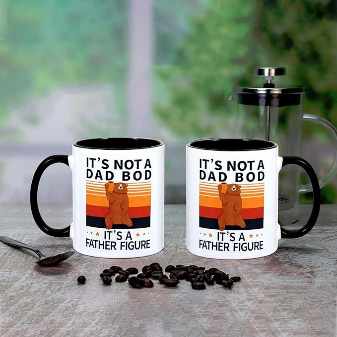 Luka Tech Father Day Gifts,'It's Not a Dad BOD,It's a Father Figure'Fathers Day Mug/Dad Mug.Gifts for Men/Him,Father's Day Gifts from Daughter/Son.Birthday - Bloomnest