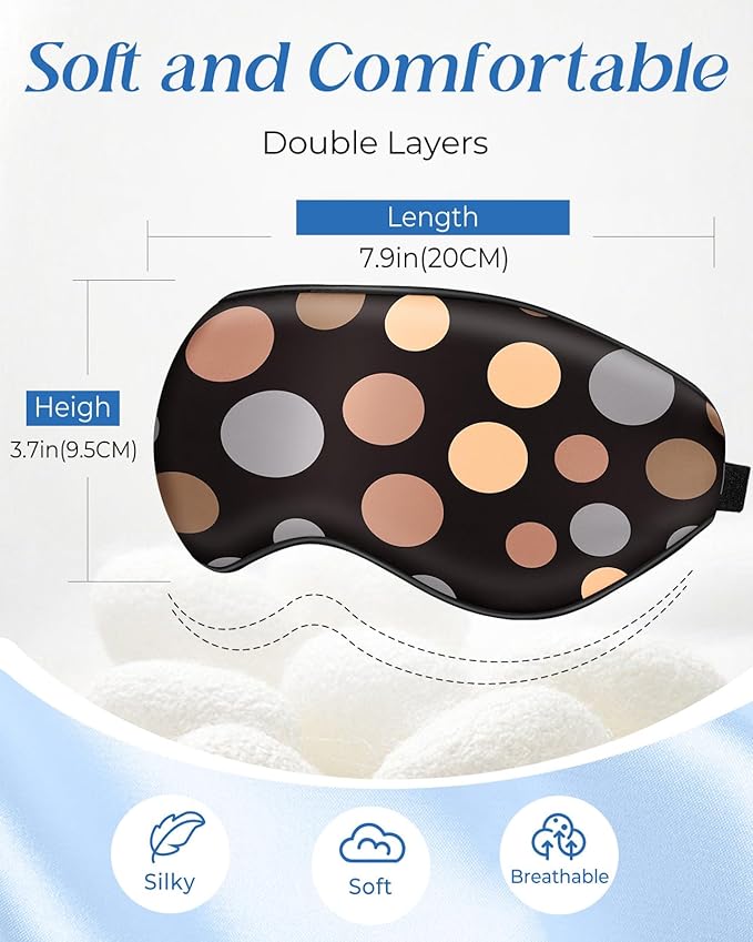 Sleep Mask for Kids - Silk Eye Mask for Sleeping Cute Cartoon Kids Sleep Mask for Boys Girls Teens Soft Smooth Adjustable Straps Silk Kids Eye Cover, Geometric Miqi - Bloomnest