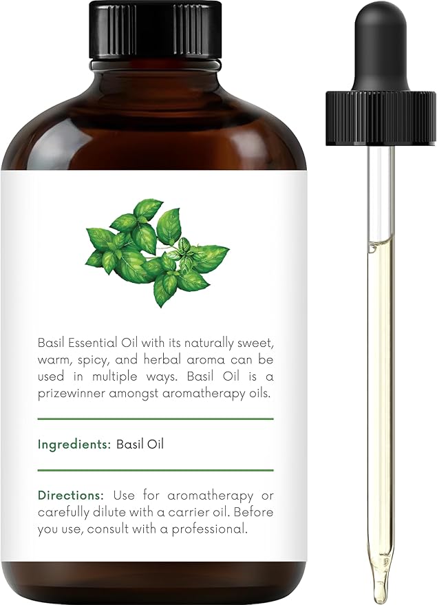 Handcraft Blends Basil Essential Oil – Huge 4 Fl Oz – 100% Pure and Natural – Premium Grade Essential Oil for Diffuser and Aromatherapy, Skin, Massage, Candle and Soap Making Fragrance - Bloomnest