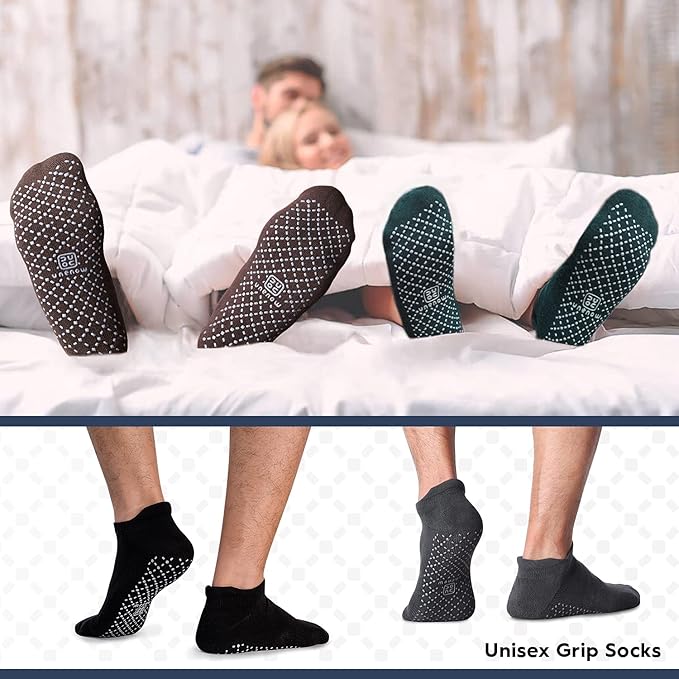 unenow Unisex Non Slip Grip Socks with Cushion for Yoga Pilates Barre Home & Hospital - Bloomnest