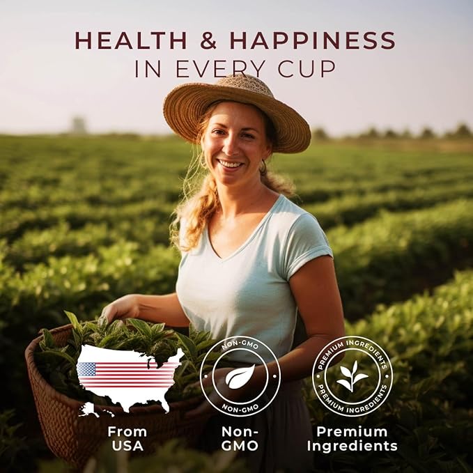 Gya Tea Co Peppermint Herbal Tea Pod (24 Count)- Decaf Wellness Tea for Body Comfort & Relaxing - Bloomnest