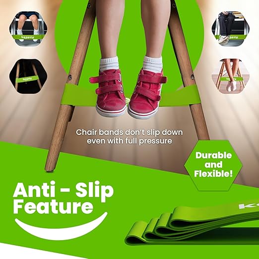 20 Pack Chair Bands, Anti Slip Chair Bands for Kids with Fidgety Feet, ADHD Chair Bands for Classroom, Desk Bands for Student Desks, Sensory Chair Rubber Bands - Bloomnest