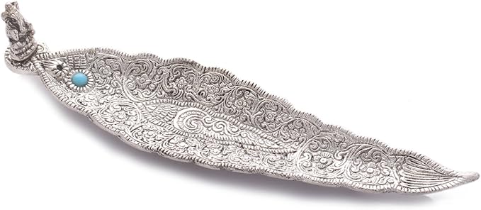Zap Impex Metal Leaf Incense Stick Holder and Ash Catcher (Ganesh Figurine) - Bloomnest