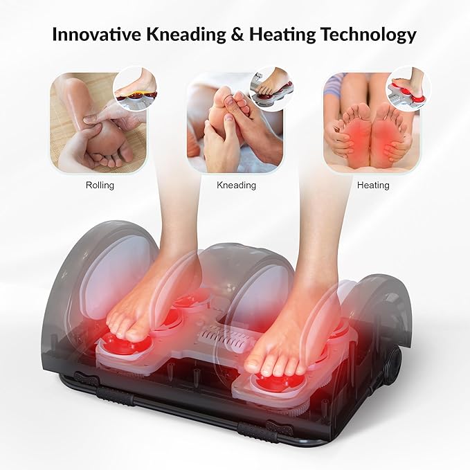 Snailax Foot Massager with Heat, Shiatsu Feet and Calf Massager Machine for Plantar Fasciitis, Neuropathy, Improve Circulation, Foot Leg Massager with Remote Control - Bloomnest