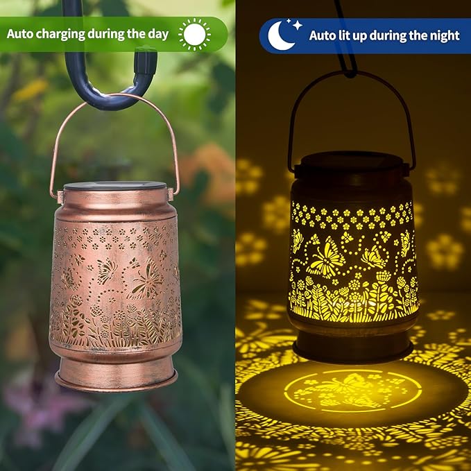 Styleonme Butterfly Lover Solar Light, Mother's Day Lantern Gift for Women Mom Grandma Sister, Hanging Image Butterflys Lanterns, Yard Corridor Garden Decor, Thanksgiving Day, Birthday Gifts - Bloomnest