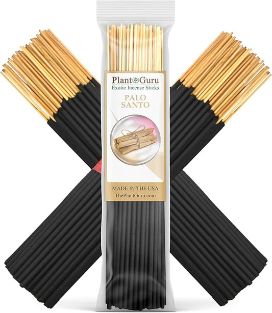 Palo Santo Exotic Incense Sticks 7 Inch - Bulk 1 Bundle 85 to 100 Sticks - Natural 7" Long Lasting Aroma That Burns for 30 to 45 Minutes. PlantGuru