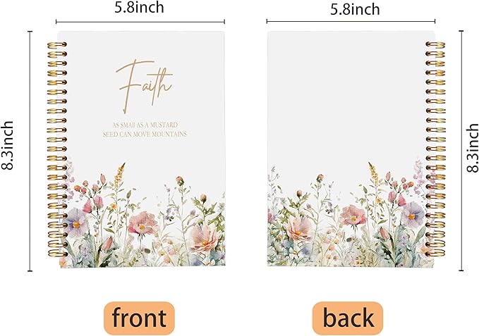 Faith Can Move Mountains Christian Notebook Journal - Inspirational Christian Gifts for Women, Bible Journal Notebooks for Note Taking, Bible Journaling Notebook, Spiral Notebook 5.5x8.3 - Bloomnest