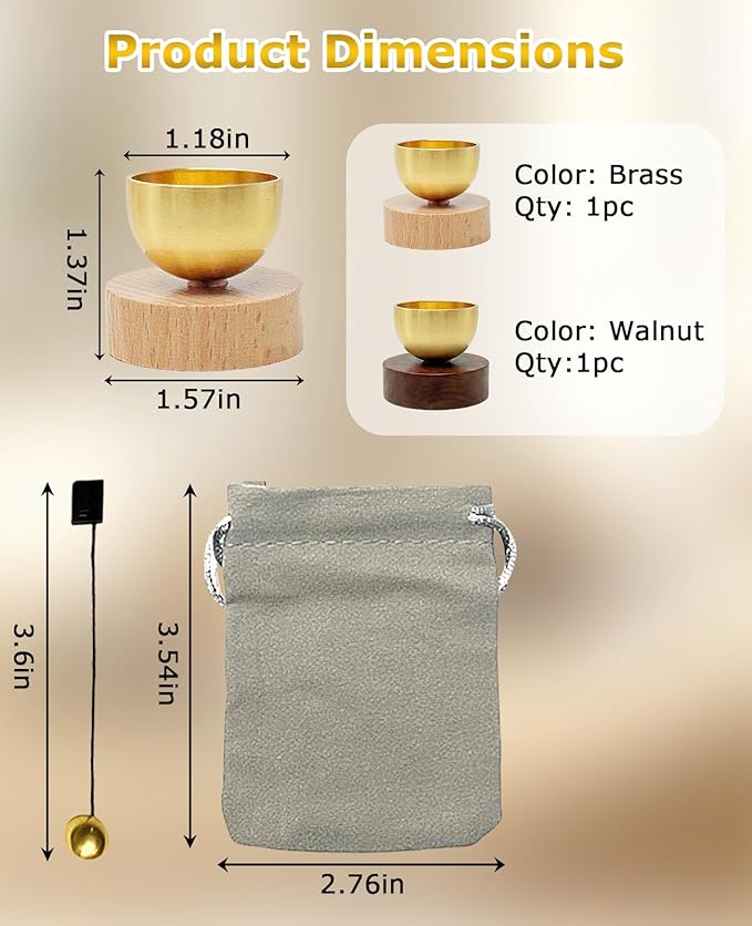 2PCS Mini Singing Bowl Set, Sound Bowls Meditation Set for Healing Relaxation, Mindfulness, Chakra Healing, Stress Relief, Self-regulation, Gifts for Women and Men - Bloomnest