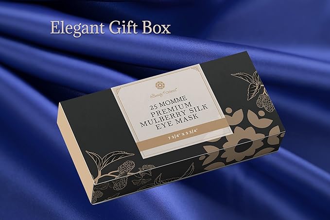 Premium 25 Momme Mulberry Silk Eye Mask for Sleeping (Royal Navy) - Bloomnest