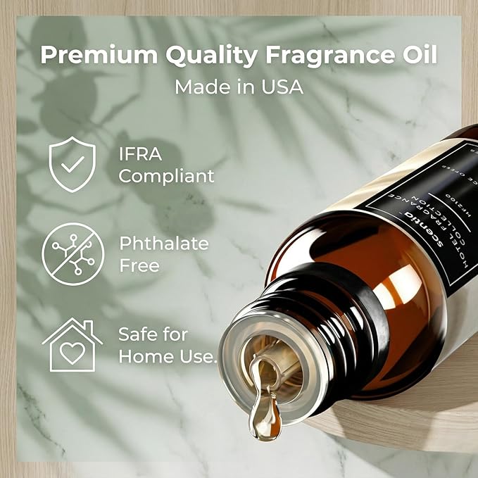 Scentia HF2200 Diffuser Oil – Clean Spa Fragrance Oil for Diffusers Inspired by Dream Walk Hotel Spa Scent, Luxury Home Fragrance Oil for Aromatherapy, Candle Making & DIY – 10 ml Scentia
