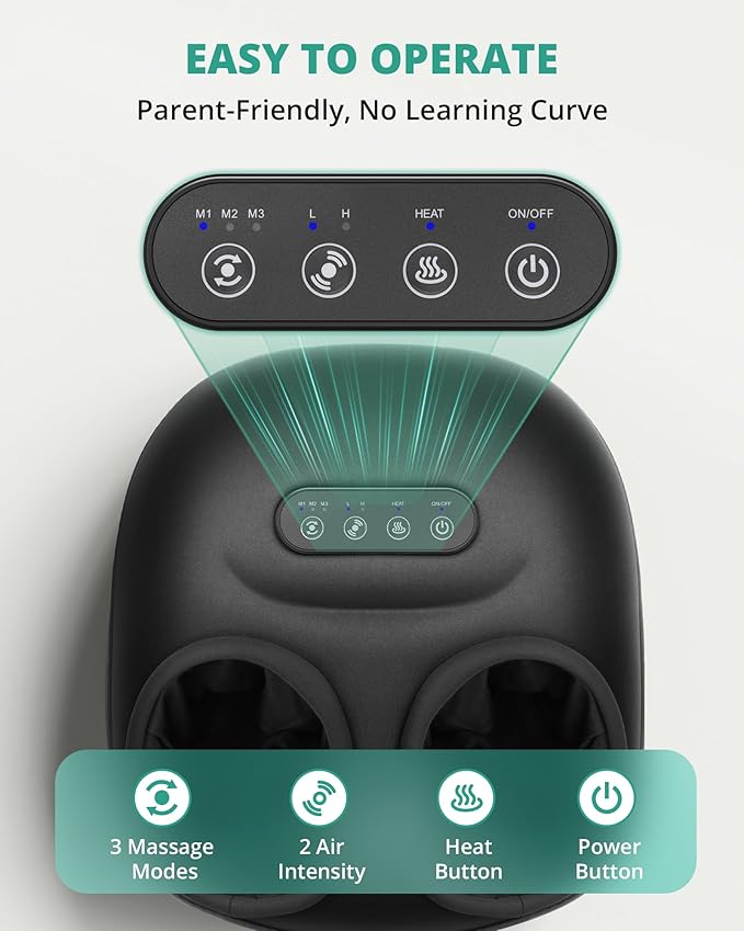 Medcursor Foot Massager Machine with Heat, Rolling, Deep Kneading, Shiatsu Foot Massager for Delivers Pain Relief, Tired, Plantar Fasciitis, Gift for Women Mom Men Fits Up to 13" - Bloomnest