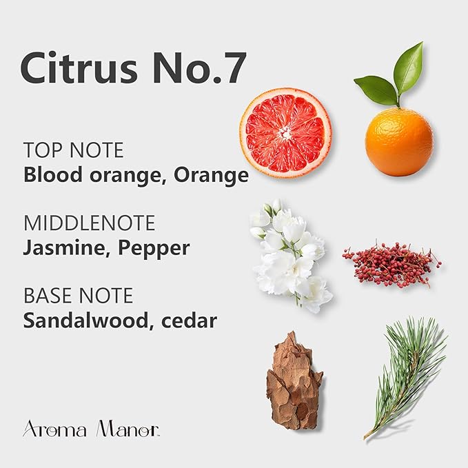 Scent for Diffuser - Citrus No.7 - Luxury Hotel Inspired Home Aromatherapy Diffuser Oil - Lemon, Juicy Citrus and Blood Orange - for Diffuser, Humidifier, Ultrasonic, Reed - 150ML - Bloomnest