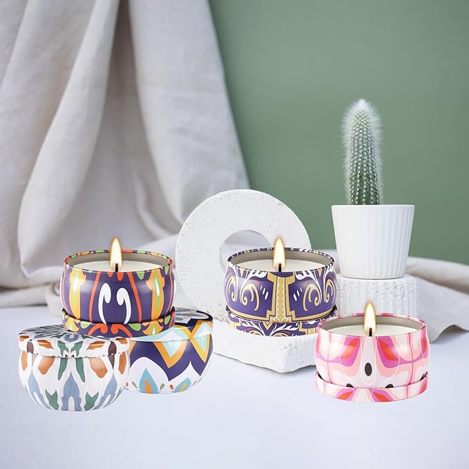 Scented Soy Wax Travel Tin Jar Candles - 2.5 OZ Gifts for Home, Mom - Christmas, Birthday, Thanksgiving, Mother's Day - 16 Pack - Bloomnest