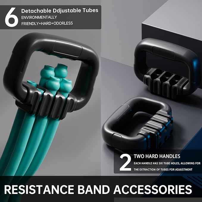 Resistance Bands with Handles, Single Resistance Bands, Exercise Bands with Comfortable Handles, Resistance Training, Physical Therapy, Home Workouts, Fitness, Pilates - Bloomnest