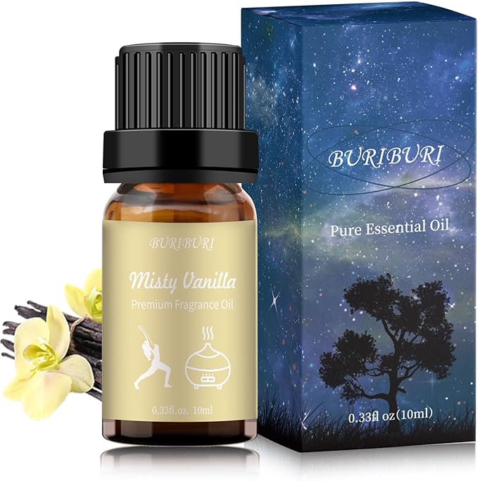 BURIBURI Misty Vanilla Hotel Scent Essential Oil, Lifestyle Collection Fragrance Aromatherapy Oil Blends, Air Freshener Diffuser Oil BURIBURI