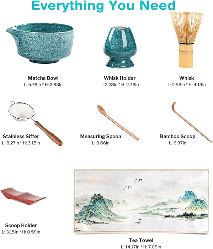 Premium Matcha Ceremony Set – Complete 9-Pcs Ritual Kit – Presented in Luxury Magnetic Gift Box, Perfect for Gifting or Self-Care (Parrot Green) - Bloomnest