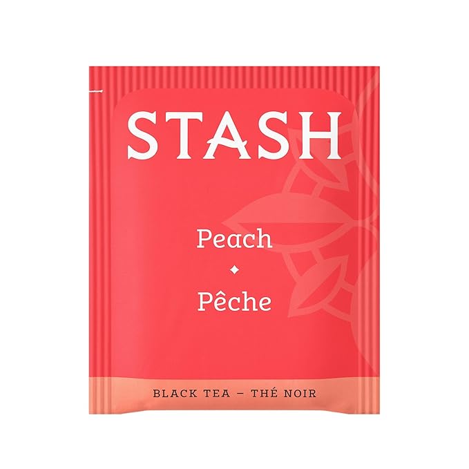 Stash Tea Peach Black Tea, 6 Boxes With 20 Tea Bags Each (120 Tea Bags Total) - Bloomnest