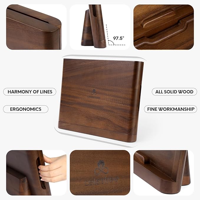 2-in-1 Wood Cutting Board with Magnetic Knife Holder - 16 x 11 Inch Rain Wood, Juice Grooves, Kitchen Organizer for Home Chefs - Bloomnest