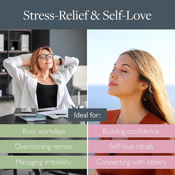 Scentered Aromatherapy Balm Stick Duo for Stress-Relief & Emotional Balance - Roll On Essential Oil Blends of Rose & Chamomile - Aromatherapy Gifts for Women - De-Stress & Love - Bloomnest