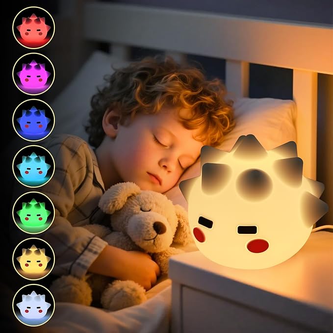 Cute Monster Lamp, 8 Color Changing and 20min Timer Nursery Nightlights, Soft Silicone Touch Lamps for Kids Room, Boys and Girls for Kids Sleep - Bloomnest
