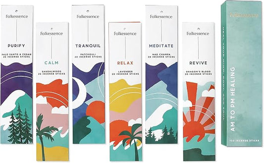 Folkulture Incense Sticks (120 Sticks) | Set of 6 Premium Incense For Calm, Aromatherapy, Daily Use| No Charcoal,Organic, Non Toxic, 45 Mins, Long Burning Lavender, Patchouli,Sandalwood Insence-Sticks FOLKULTURE