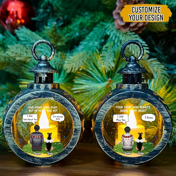 WRAPPINESS Personalized Dog Dad Christmas Lantern - Memorial Lantern Loss of Dog, Deepest Sympathy Gift for Pet Loss, Hardest Goodbye Dog Remembrance Gift - Bloomnest