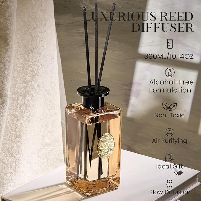 M&SENSE 10.14 oz Large Reed Diffuser Set | Fresh Grapefruit Scent Home Oil Diffuser with Sticks |Hotel Collection Non-Toxic Essential Oil |for Bedroom Bathroom Living Room - Bloomnest