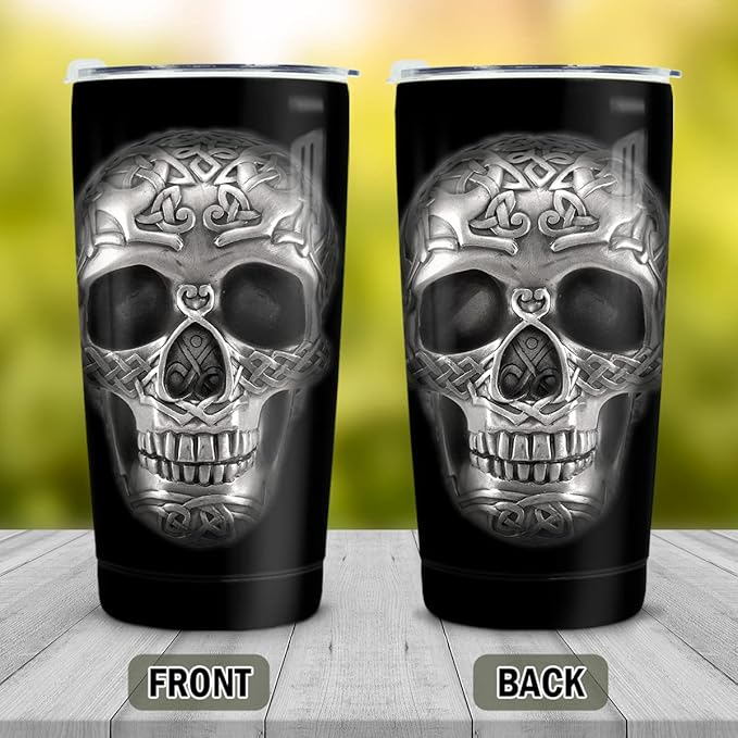 winorax Skull Tumbler 20oz Stainless Steel Travel Cup Coffee Mug Inspirational Skull Gifts for Men Women Skulls Lover Birthday Halloween Birthday Presents - Bloomnest