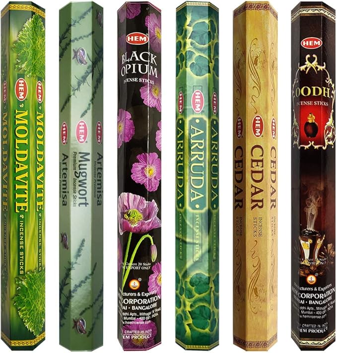 Hem Incense Sticks Variety Pack #27 and Incense Stick Holder Bundle with 6 Leafy Fragrances - Bloomnest