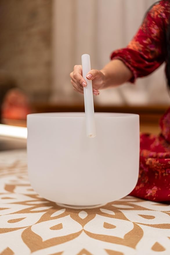 Crystal Singing Bowl Resonant Rod/Mallet — Silicone Coated Glass — Pure, Clear Tone for Meditation, ASMR, Yoga or Sound Baths, 2-YEAR WARRANTY - Bloomnest