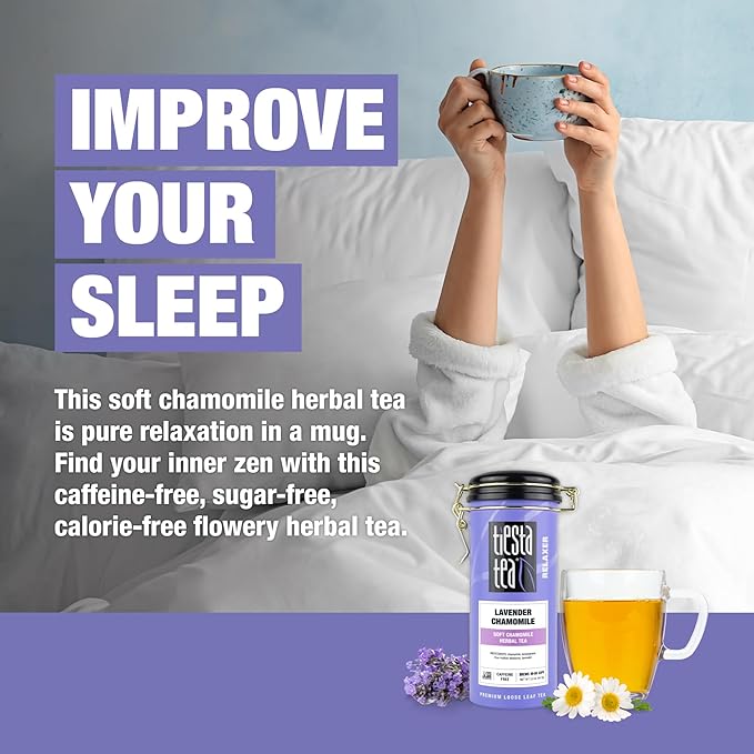 Tiesta Tea - Lavender Chamomile Herbal Tea, Loose Leaf, Calming Blend with Chamomile, Lavender, Lemongrass, Caffeine-Free Herbal, Great for Hot or Iced Brews, Refillable Tin, 50 Cups, 2 Ounce - Bloomnest