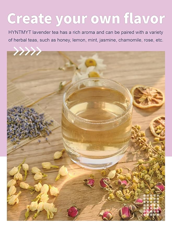HYNTMYT Lavender Tea, Food Grade Lavender Herbal Tea, Natural Dried Lavender Buds for Tea, Baking, Lemonade, Fresh Aroma, 115g - Bloomnest