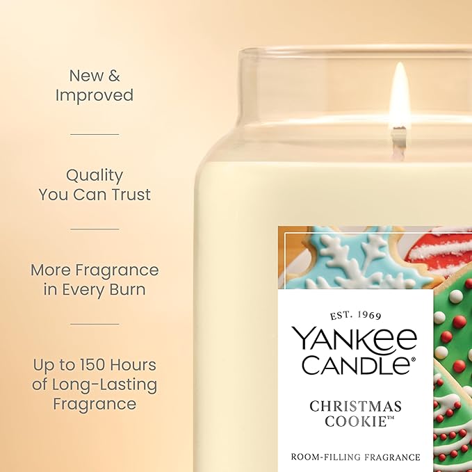 Yankee Candle Christmas Cookie Scented Candle, 22oz Large Jar with up to 150 Hour Burn Time, Giftable, Holidays - Bloomnest