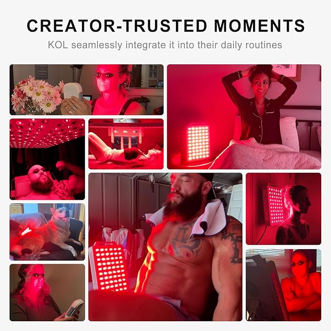 Red Light Therapy, 630/660/810/830/850nm 5 Wavelengths Red Near Infrared Light Device with 60 Dual Chip Clinical Grade LEDs, Remote Control, Timer for Face, Body, Pain Relief, BO-300 (White) BONTANNY