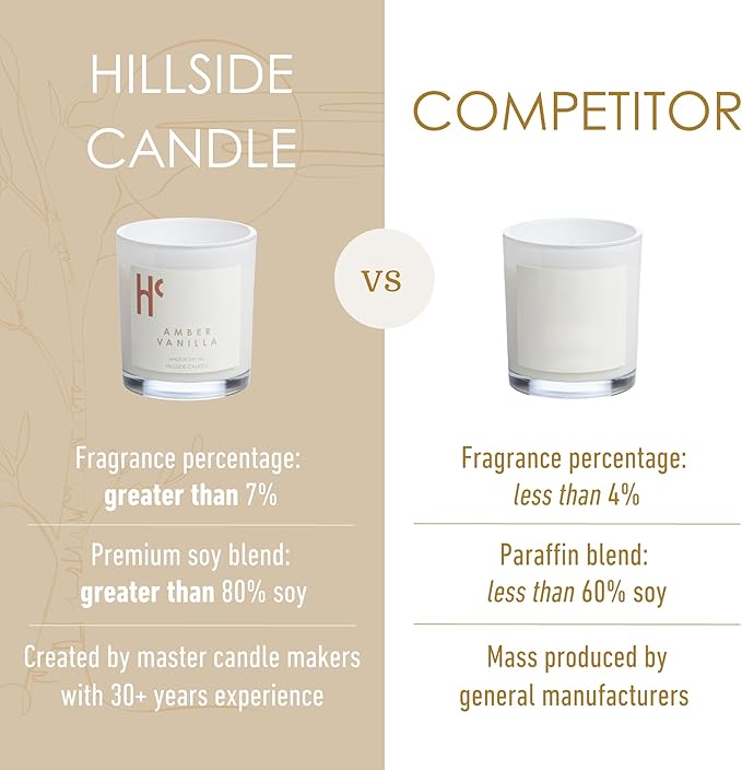 Long-Lasting Amber Vanilla Fragrance - Single Wick Scented Candles - Up to 60 Hour Burn Time, Cruelty-Free Soy Candle Wax Blend - Warm Golden Amber & Vanilla Fragrance (9 oz) - Bloomnest