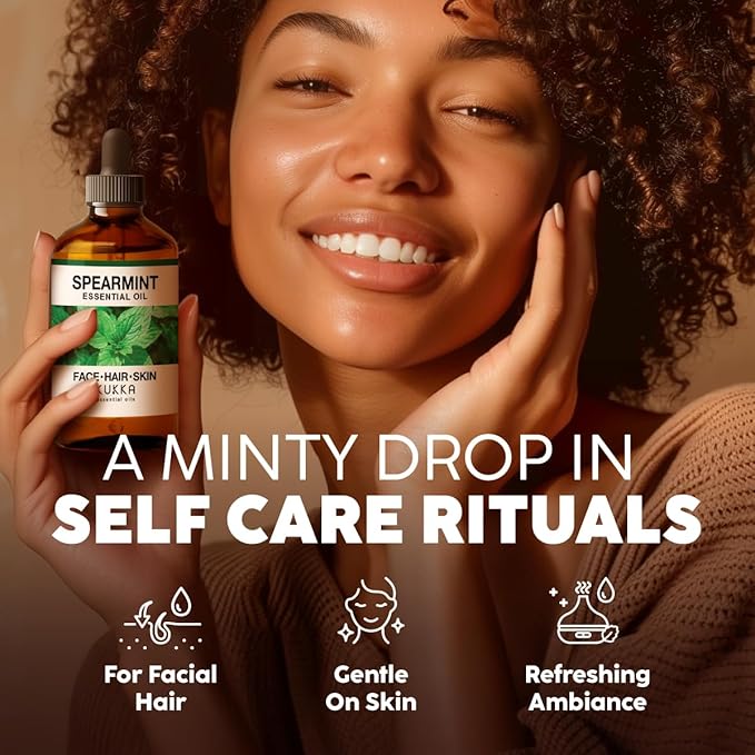 KUKKA Spearmint Essential Oils - 4 Fl Oz - for Hair, Skin, Diffuser, Aromatherapy & DIY Soap Making Scent - Bloomnest