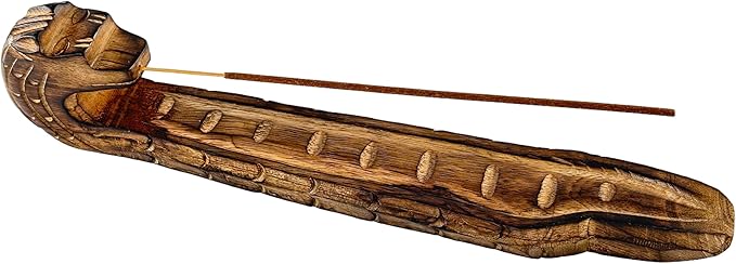 S.B Arts Dragon Incense Holder, Wooden Incense Ash Catcher, Incense Burner, Incense Stick Holder Backflow, Home Decor Accessories, Yoga Meditation Incense Stand - 12 X 2.0 X 2.5 - Bloomnest