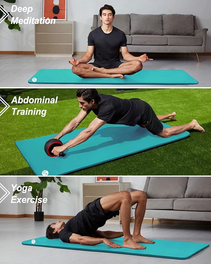 Yoga Mat Thick Wide Yoga Mats for Women Men Large Exercise Mat 78"x35" 1/2 Inch Workout Mat for Home Gym, with Carrying Yoga Bag