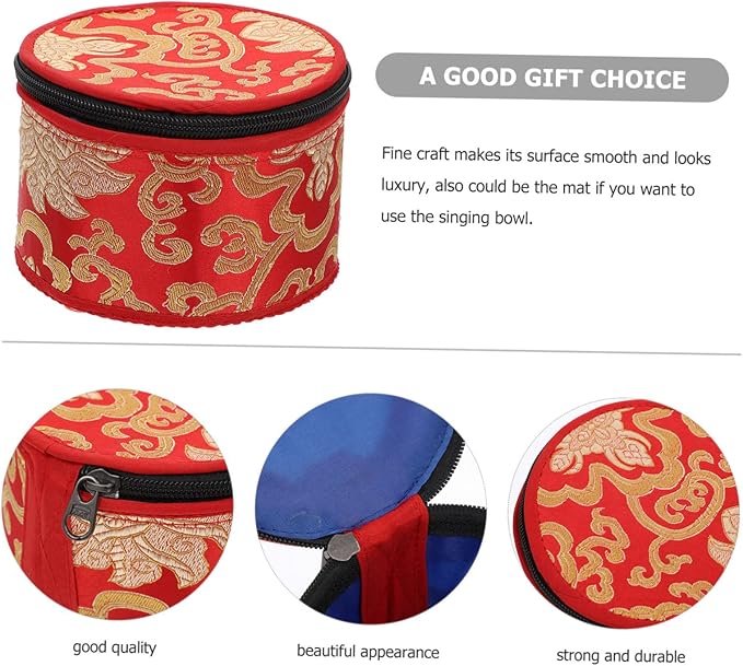 minkissy 1Pc Buddha Sound Bowl Case Durable Singing Bowl Bag with Zipper for Easy Travel for Outdoor Activities and Meditation Random Color Diameter - Bloomnest