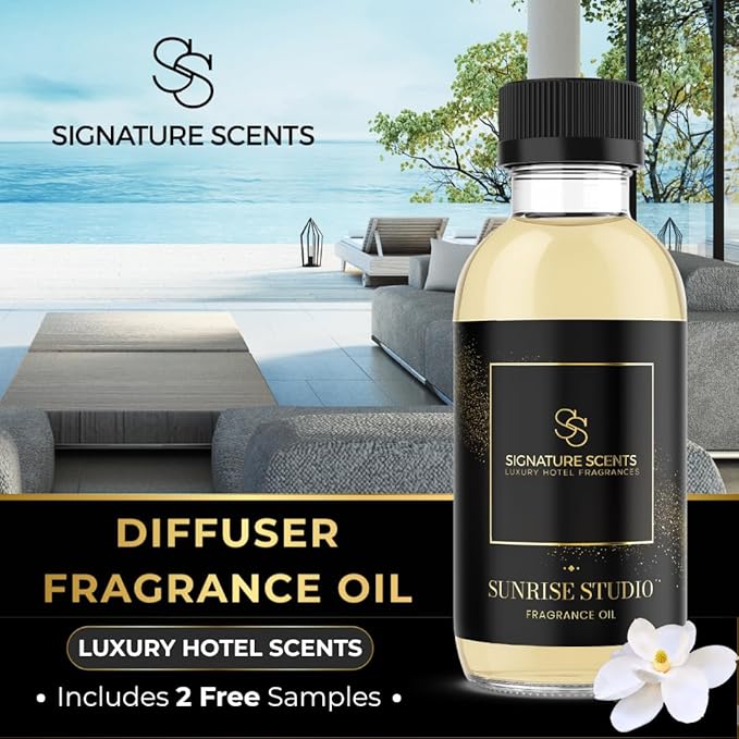Luxury Hotel Diffuser Oil for Hotels and Homes - Aromatherapy Oils for use with an Essential Oil Diffuser at Home - Fragrance-Scent Diffuser Oil Blend (Sunrise Studio) 4.05fl oz (120ml) - Bloomnest