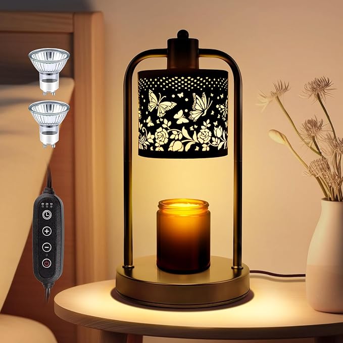 Candle Warmer Lamp Electric with Timer: Wax Melts for Warmer Yankee Candles Large - Dimmable Candle Warmer for Birthday Christmas Gift Bedroom Home Decor - Bloomnest
