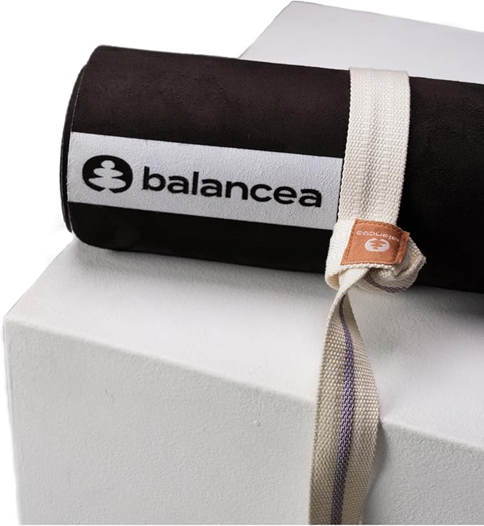 Yoga Mat With Strap 5mm Non Slip Suede & TPE - Beige Eco-Friendly Fitness & Exercise Mat for Home Gym, Pilates, Hot Yoga, and Meditation - Lightweight Durable 72 x 24 inch Workout Mat for Women, Men - Bloomnest